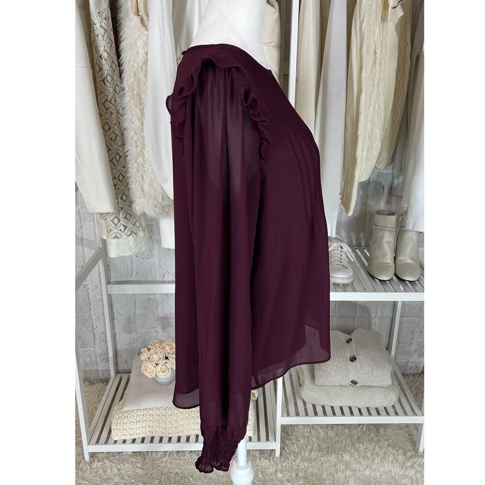 Alison Joy Women's Size M Purple Lightweight Blouse Baby Doll Blouse #0376 - Picture 3 of 10